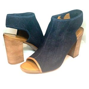 Franco Sarto Denim Slingback Block Heel